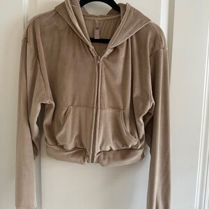 Skims Velour cropped zip up